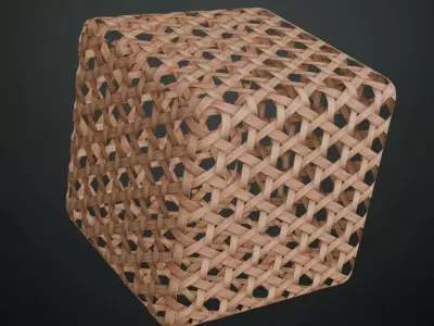 Bamboo Star-Weave Hexagonal Lattice PBR Texture