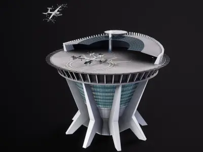  Hyundai Uber Flying Taxi Rigged With The Landing Pad Tower 
