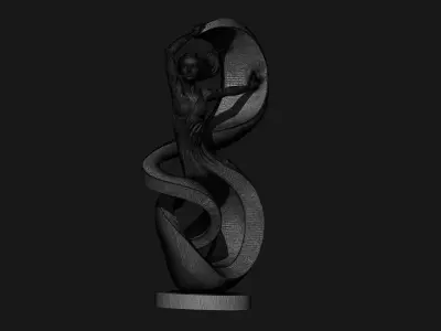 Abstract Dancing Girl Sculpture STL  Resin Printable model 3D print model