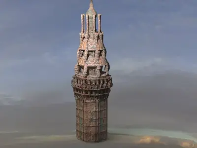 Dilwara Hindu tower  3D model