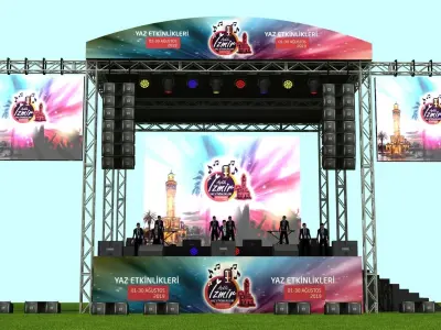 Outdoor Concert Stage 005 3D model