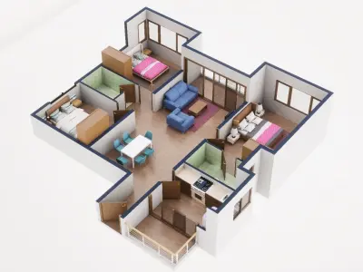 3D Floor Plan Model 51 3D model