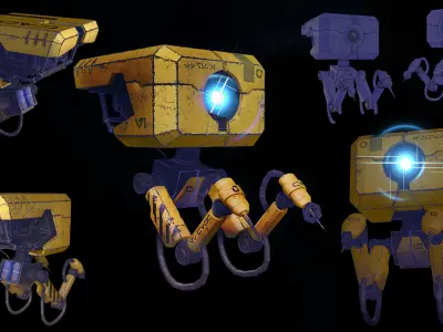 Drone Fight Low-poly 3D model