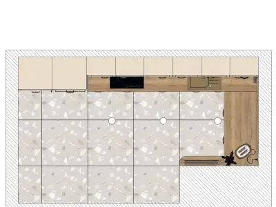 Beige classic kitchen 3D model