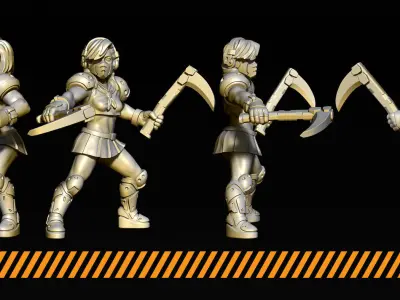 School Girls 3D print model