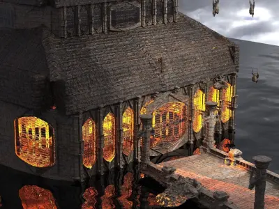 Lizard Cult Walls Kit bash  3D model