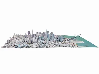 San Francisco city Low-poly 3D model