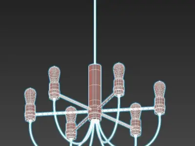 Favourite-Nano-1522-6P chandelier with six lights 3D model