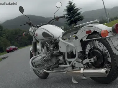  White Retro Motorcycle Ural M70 