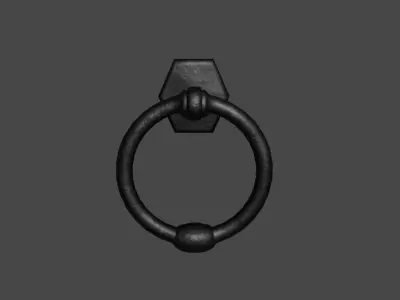 Game ready low poly iron door knocker Low-poly 3D model