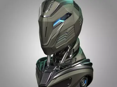 Robot Alien Mech Head 3D model