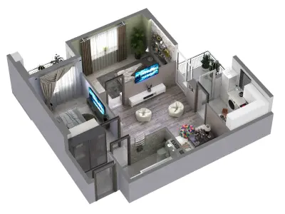 3D floor plans apartment  3D model