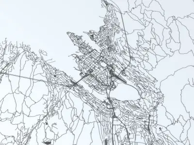 Bergen Area Road Network and Streets 3D model