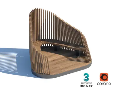 Wooden Privacy Pods for Relaxation in Public Spaces 3D model