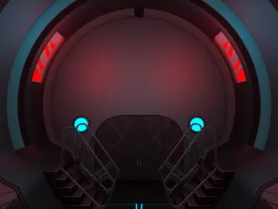 Sci Fi Tunnel 3D model 13
