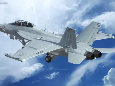  Aircraft Boeing EA-18G without Armament Rigged for Cinema 4D 