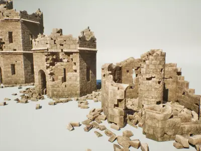 Modular Tower Gameready Low-poly 3D model