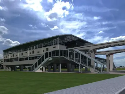 Light Rail Station 3 3D model
