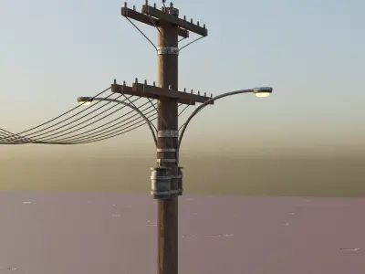 Electric Poles Low poly game ready Low-poly 3D model