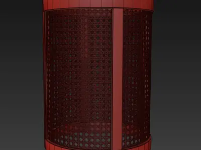 Rattan bench 3D model