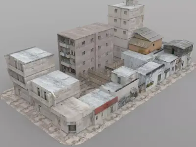 Shanty Town Buildings 2 City Blocks A B C 3D model