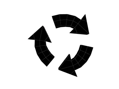 Recycle Symbols v6 006 Low-poly 3D model