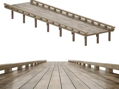 Coastal sea pier 3D model