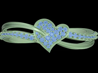 light weight  Yellow gold diamond rings-PR-479-DIA 3D print model