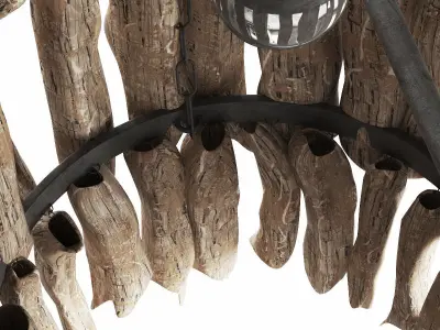 Wood  chain  lamp n1 3D model