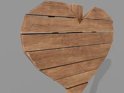 Signpost PBR Heart Shape  Low-poly 3D model