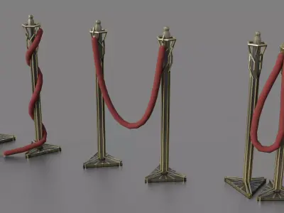 ART DECO BARRIER PACK Low-poly 3D model