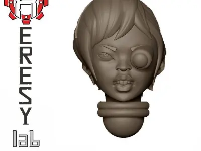 Heresylab - Female Sci-Fi heads for conversions SET 18 of 21 3D print model