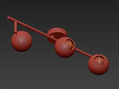 Plafonnier light chrome track lighting 3D model