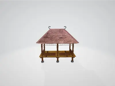 3D Gazebo 6 Poles 3D model
