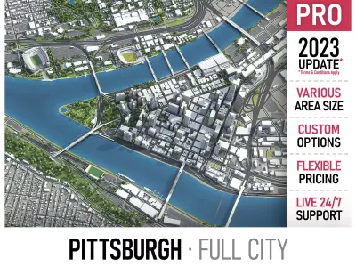 Pittsburgh Low-poly 3D model