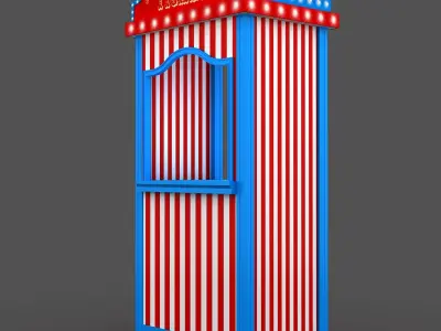 Ticket Booth Low-poly 3D model