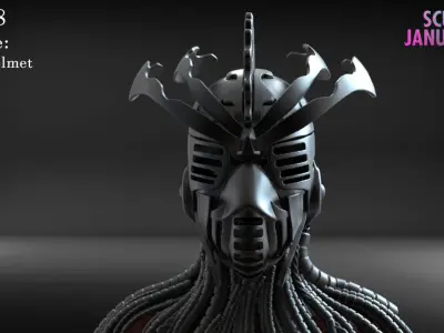 Cyber Punk Helmet Timelapse and Model 3D print model