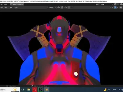 ROBOT SAMURAI NO 4 3D MODEL Low-poly 3D model