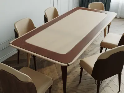 Melting Light table with chairs 3D model