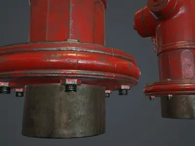 Fire Hydrant PBR Game Ready Low-poly 3D model
