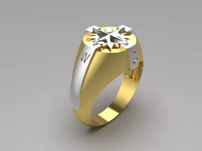 Compass man ring mr0055 3D print model