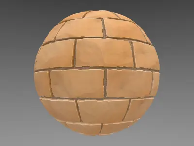 Brick - Stylised PBR Texture - Material 3D model