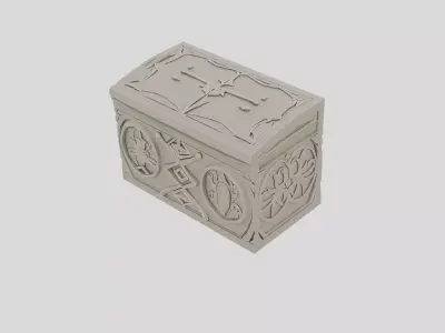 Fantasy Stone Dungeon Sarcophagus Lid for 3D print 3D model