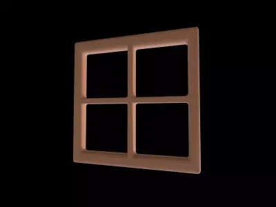 Simple Stylized Square Window Frame 3D model