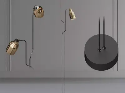 SUPER 2 floor lamp gold 3D model