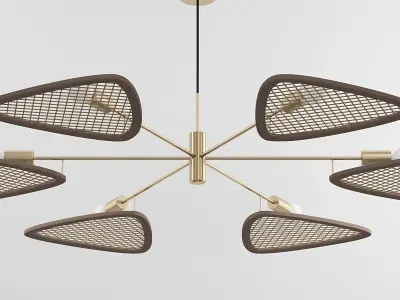 PAPILLION person pendant light in brass 3D model
