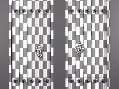 Traditional Iranian Door Low-poly 3D model