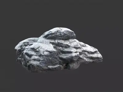 Snow Cliff Boulders 2 Low-poly 3D model
