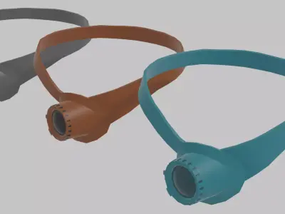 LOW-POLY SCI-FI GLASSES 3 PAIR Low-poly 3D model