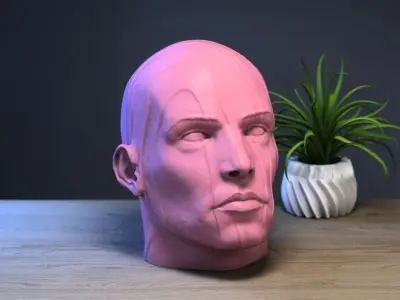 Human modern Headphone Stand Cyborg Headset Stand 3D print model